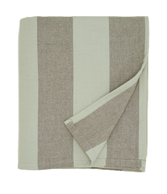 Essential Striped Tablecloth - Hawkins New York - Kitchen + Table Linens - Ivory/ Flax - HORNE