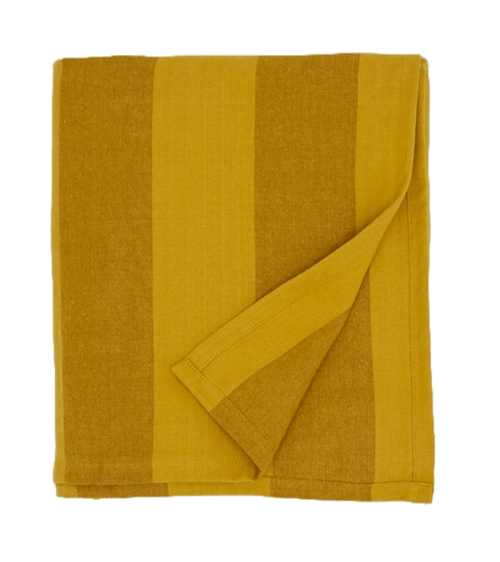 Essential Striped Tablecloth - Hawkins New York - Kitchen + Table Linens - Mustard/ Bronze - HORNE
