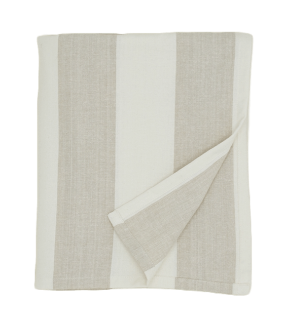 Essential Striped Tablecloth - Hawkins New York - Kitchen + Table Linens - Ivory/ Flax - HORNE