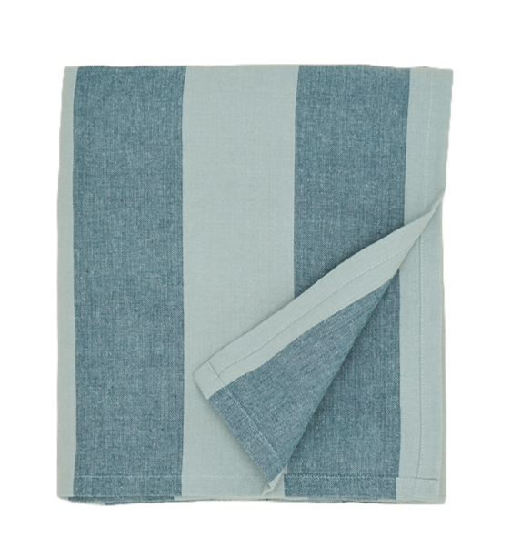 Essential Striped Tablecloth - Hawkins New York - Kitchen + Table Linens - Sky/ Peacock - HORNE