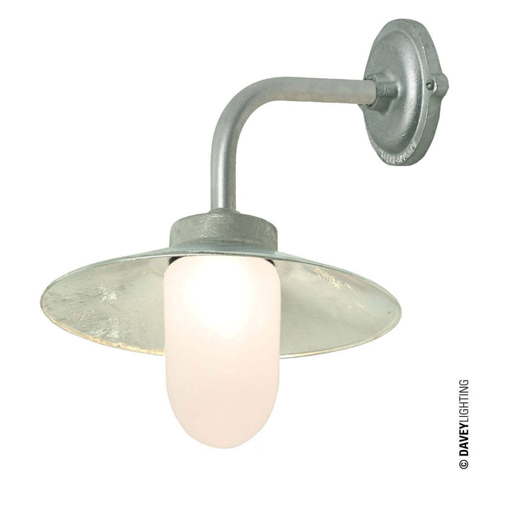 Exterior Right Angle Bracket Light - Davey Lighting - Outdoor Lights - Galvanized Steel, Frosted Glass - HORNE