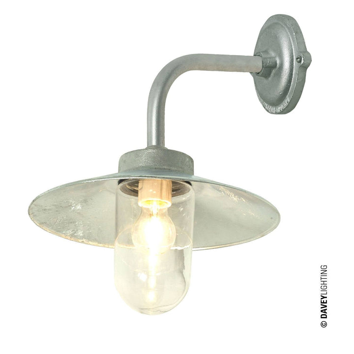 Exterior Right Angle Bracket Light - Davey Lighting - Outdoor Lights - Galvanized Steel, Clear Glass - HORNE