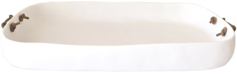 Extra Large Tray with Leather Handles - Tina Frey - Serveware - HORNE