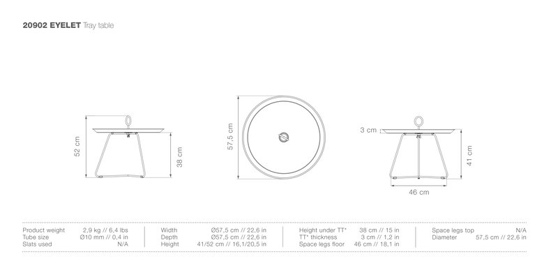 EYELET Tray Table - HOUE - Outdoor Furniture - 17.7