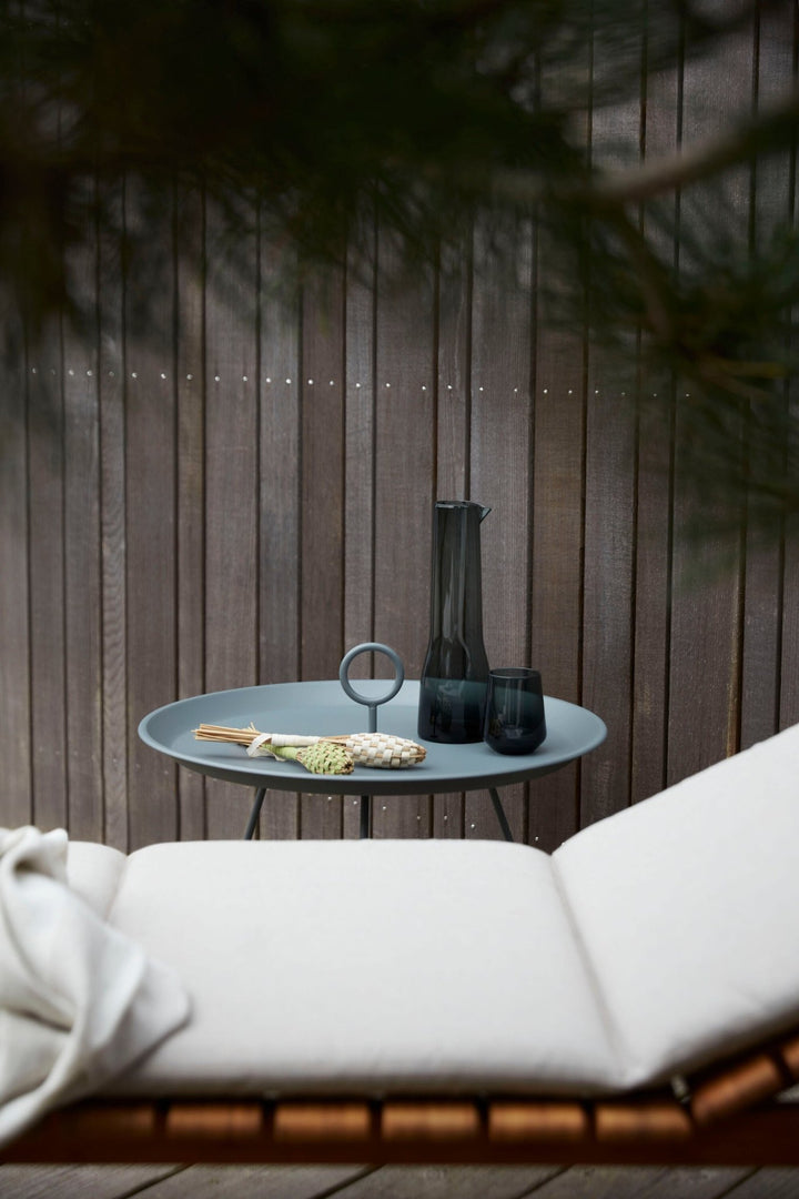 EYELET Tray Table - HOUE - Outdoor Furniture - 27.6"Ø - Pigeon Blue - HORNE