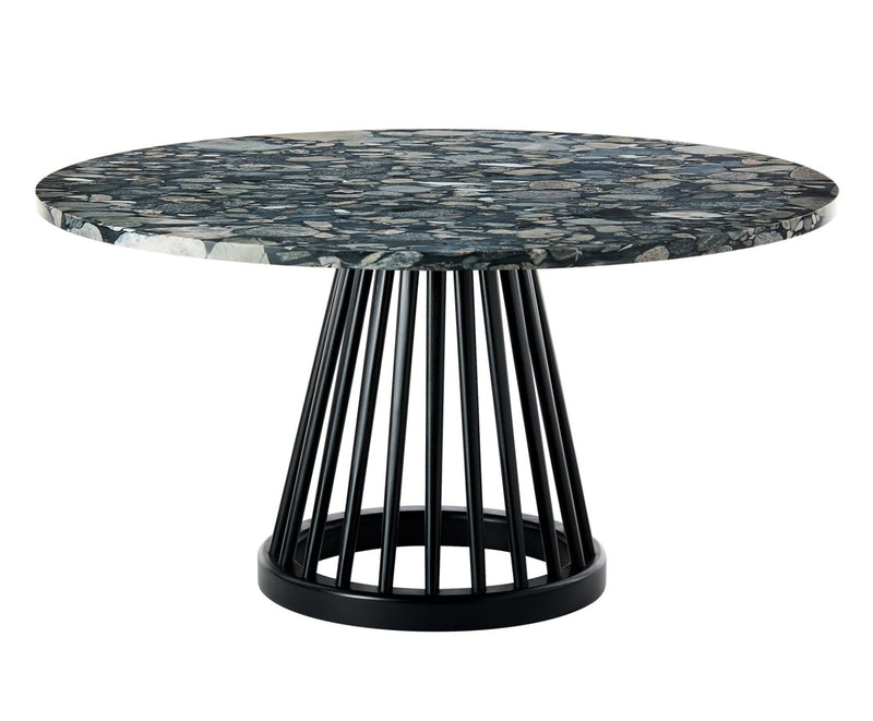 Fan Table - Large - Tom Dixon - Tables + Desks - Black Stained Birch - Marble - HORNE