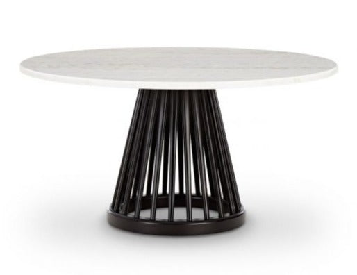 Fan Table - Large - Tom Dixon - Tables + Desks - Black Stained Birch - Marble - HORNE