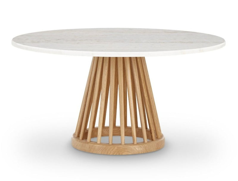 Fan Table - Large - Tom Dixon - Tables + Desks - Black Stained Birch - Marble - HORNE