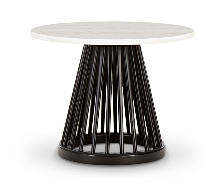 Fan Table - Small - Tom Dixon - Tables + Desks - Black Stained Birch - Marble - HORNE