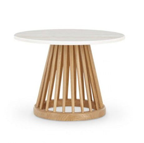 Fan Table - Small - Tom Dixon - Tables + Desks - Natural Oak - Marble - HORNE