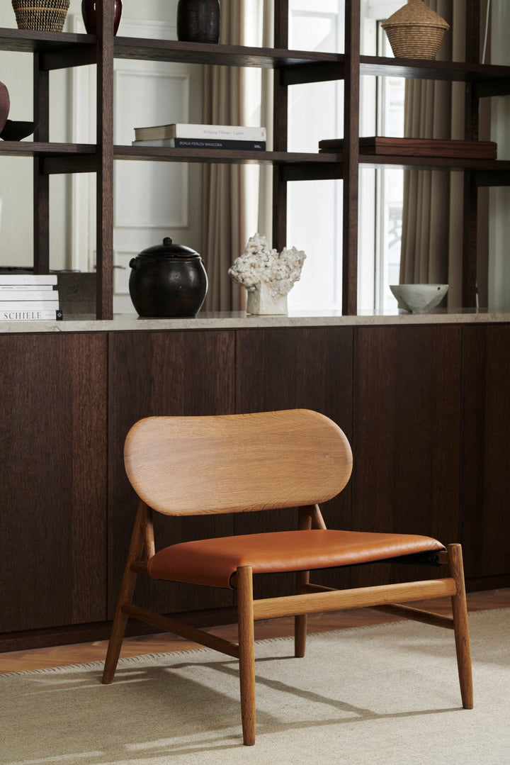 Ferdinand Lounge Chair - BRDR. Kruger - Chairs - Black Lacquered Oak - Spectrum Oyster Leather - HORNE