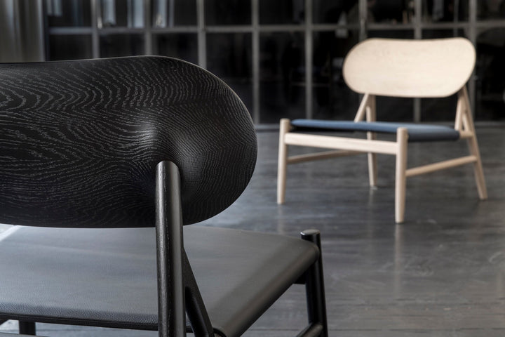 Ferdinand Lounge Chair - BRDR. Kruger - Chairs - Black Lacquered Oak - Spectrum Oyster Leather - HORNE