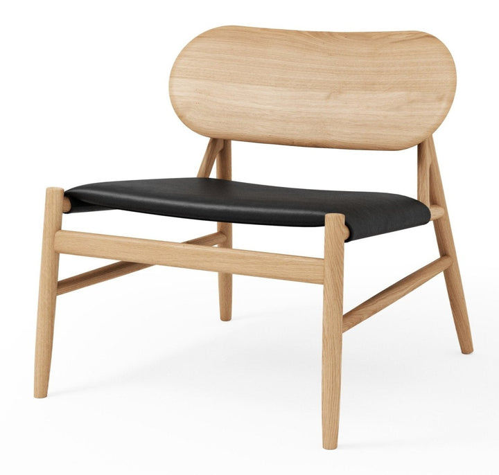 Ferdinand Lounge Chair - BRDR. Kruger - Chairs - Oiled Oak - Savanne Black Leather - HORNE