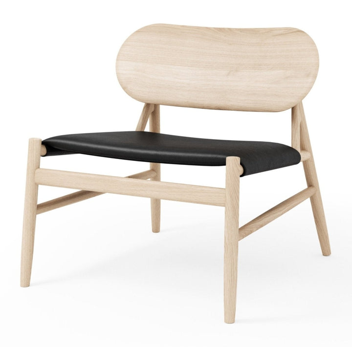 Ferdinand Lounge Chair - BRDR. Kruger - Chairs - Black Lacquered Oak - Savanne Black Leather - HORNE