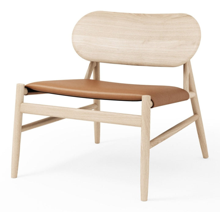 Ferdinand Lounge Chair - BRDR. Kruger - Chairs - Black Lacquered Oak - Spectrum Brandy Leather - HORNE