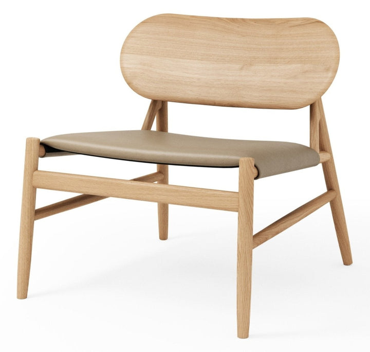 Ferdinand Lounge Chair - BRDR. Kruger - Chairs - Oiled Oak - Spectrum Almond Leather - HORNE