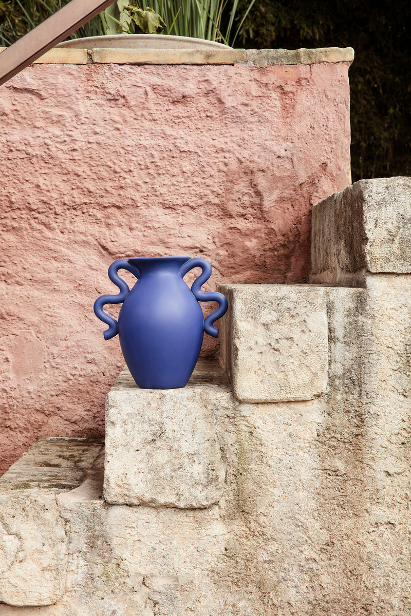 Verso Table Vase - Ferm Living - Vases - Bright Blue - HORNE