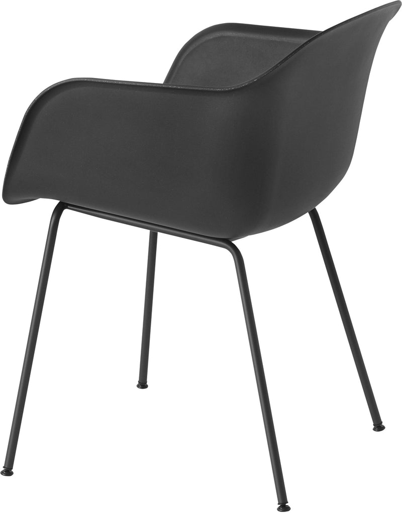 Fiber Armchair - Tube Base - Muuto - Chairs - Black Shell & Black Tube Base - HORNE