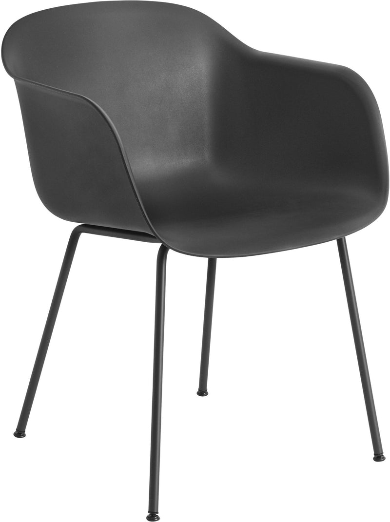 Fiber Armchair - Tube Base - Muuto - Chairs - Black Shell & Black Tube Base - HORNE