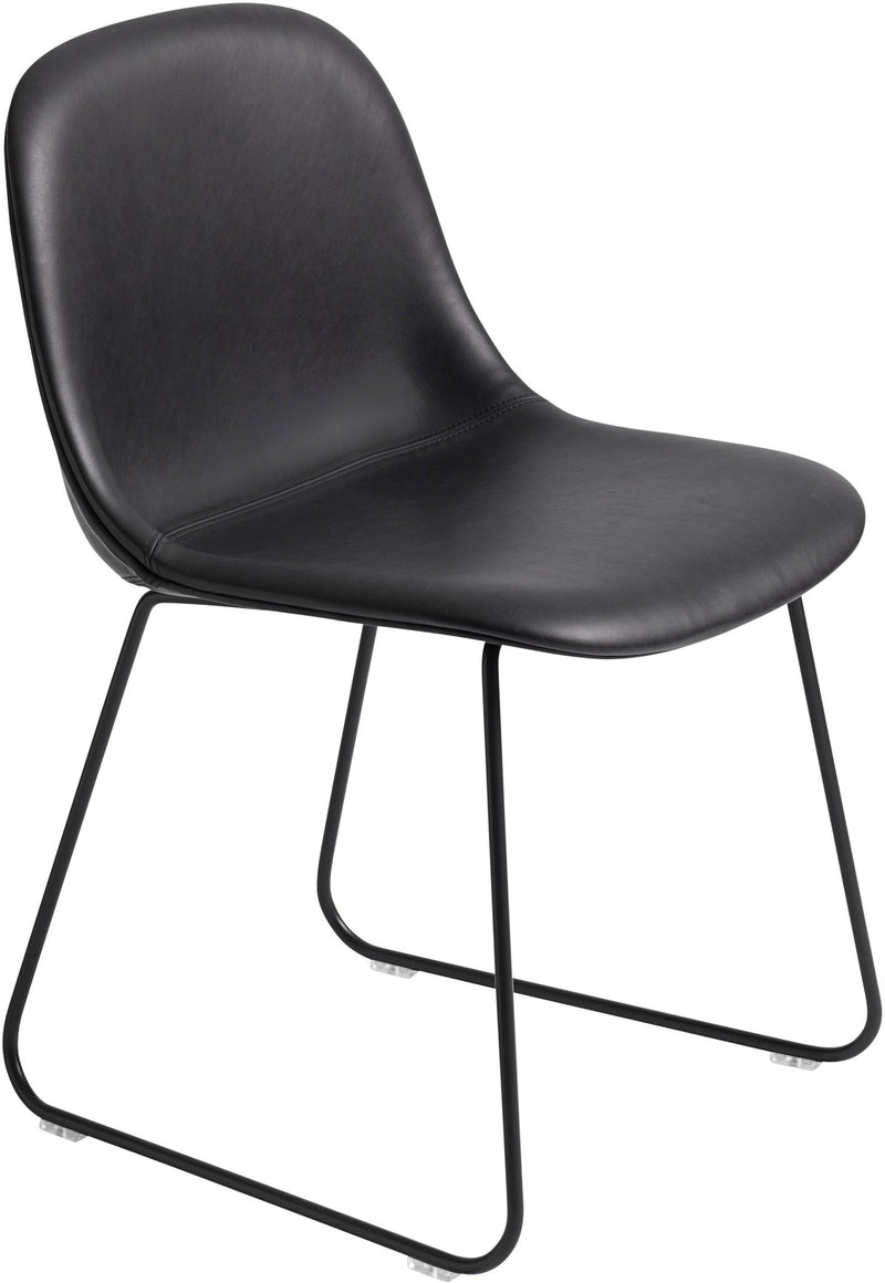 Fiber Side Chair - Sled Base - Muuto - Chairs - Black Seat & Black Base - HORNE