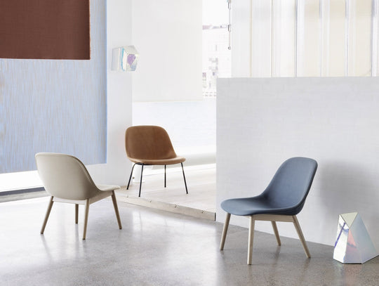 Fiber Side Chair - Swivel Base - Muuto - Chairs - Cognac Leather & Black Base - HORNE