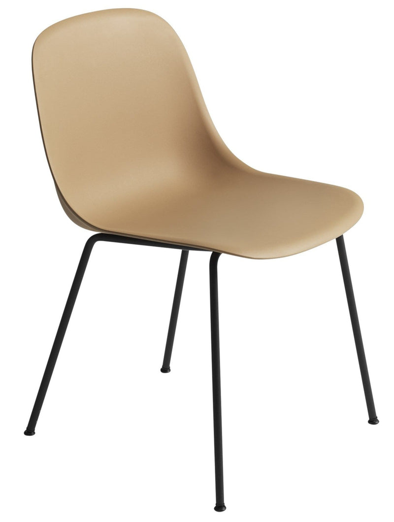 Fiber Side Chair - Tube Base - Muuto - Chairs - Black Seat & Black Base - HORNE