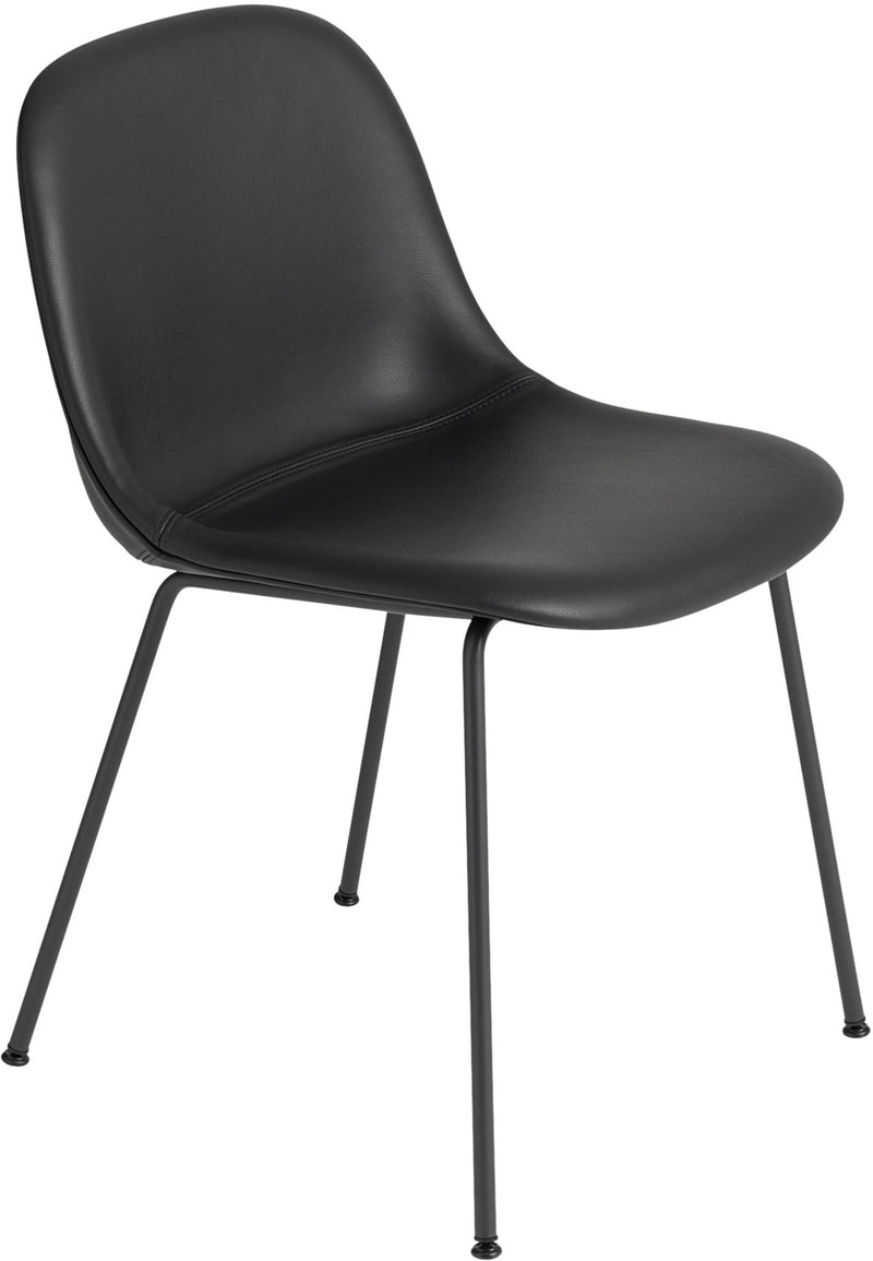 Fiber Side Chair - Tube Base - Muuto - Chairs - Black Seat & Black Base - HORNE