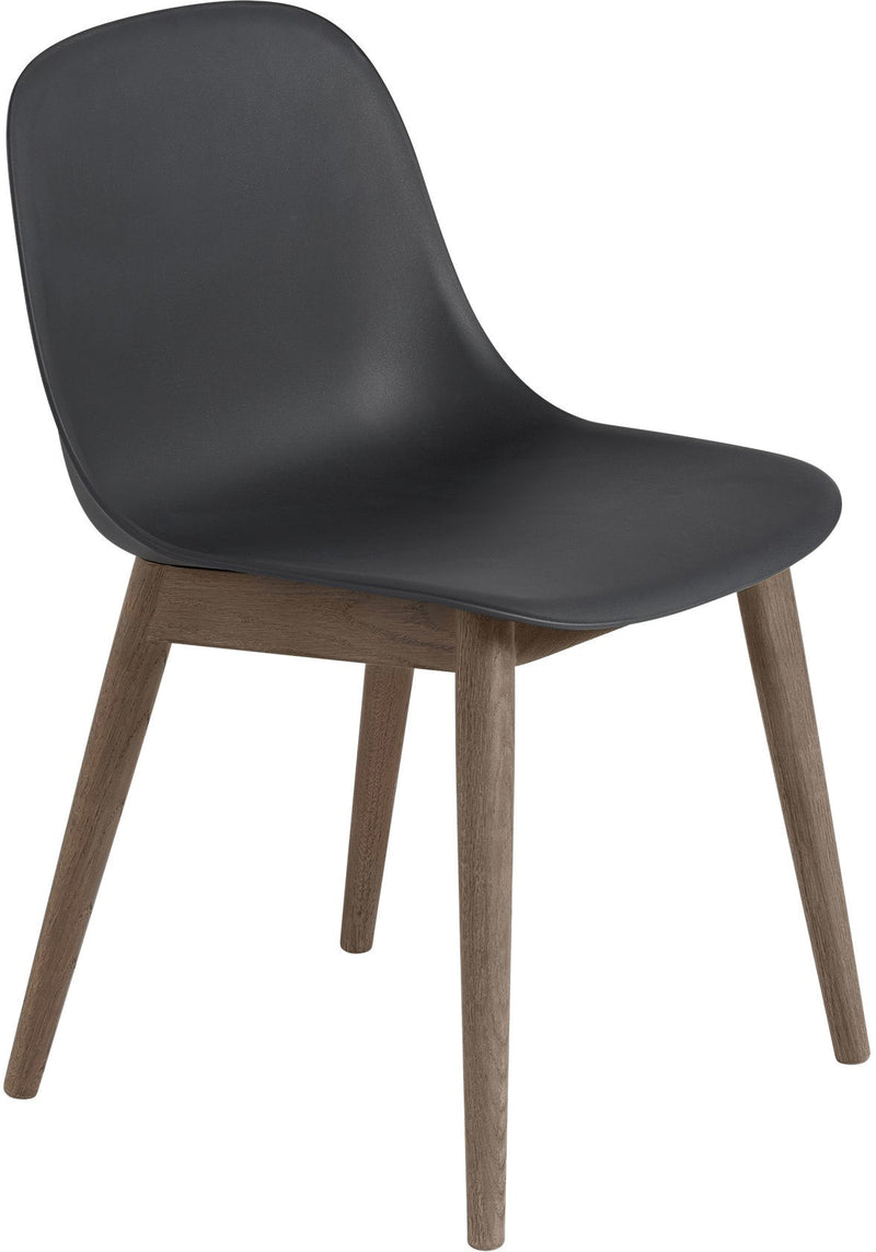 Fiber Side Chair - Wood Base - Muuto - Chairs - Black Shell & Black Base - HORNE