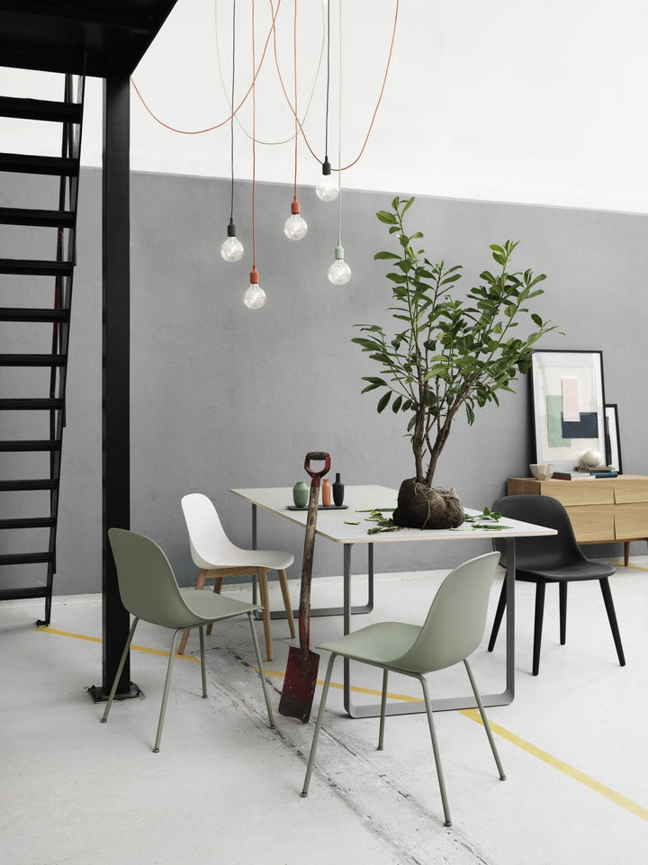 Fiber Side Chair - Wood Base - Muuto - Chairs - Natural White & Oak Base - HORNE