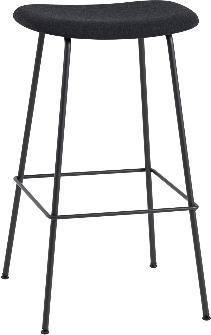 Fiber Stool Without Back - Wire Base - Muuto - Stools + Benches + Ottomans - Black Seat & Black Base - Counter Height - HORNE