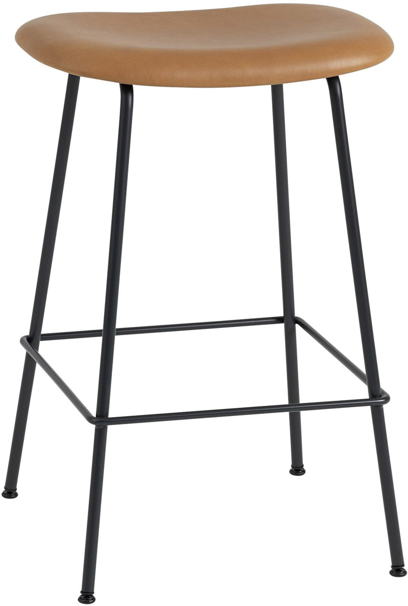 Fiber Stool Without Back - Wire Base - Muuto - Stools + Benches + Ottomans - Black Seat & Black Base - Counter Height - HORNE