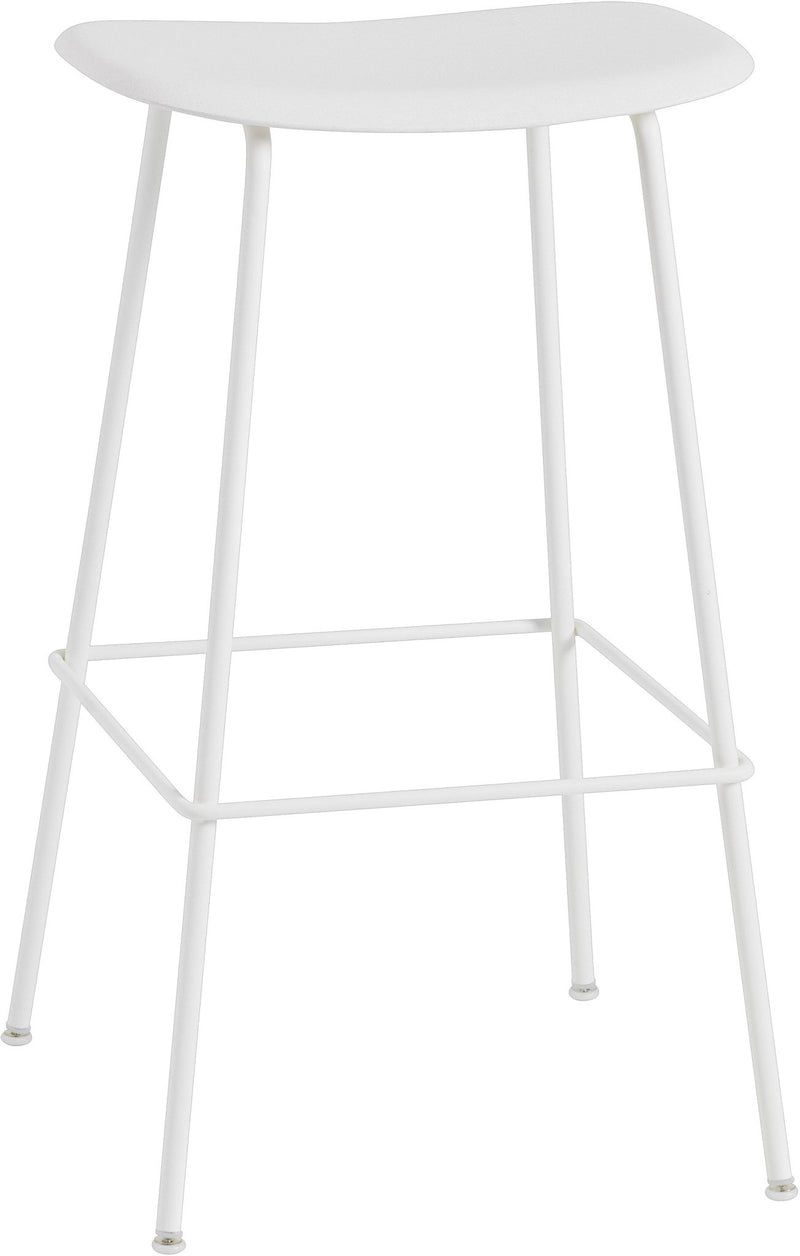 Fiber Stool Without Back - Wire Base - Muuto - Stools + Benches + Ottomans - Black Seat & Black Base - Counter Height - HORNE