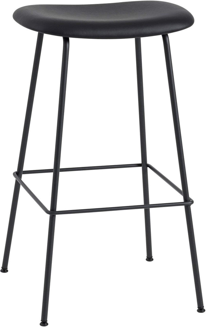 Fiber Stool Without Back - Wire Base - Muuto - Stools + Benches + Ottomans - Black Seat & Black Base - Counter Height - HORNE