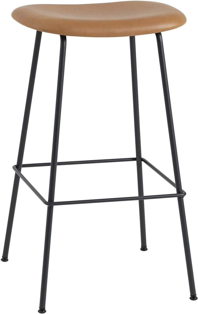 Fiber Stool Without Back - Wire Base - Muuto - Stools + Benches + Ottomans - Black Seat & Black Base - Counter Height - HORNE