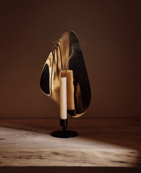 Flambeau Table Candle Holder - Audo Copenhagen - Candle Holders - Large - Bronzed Brass/Grey - HORNE