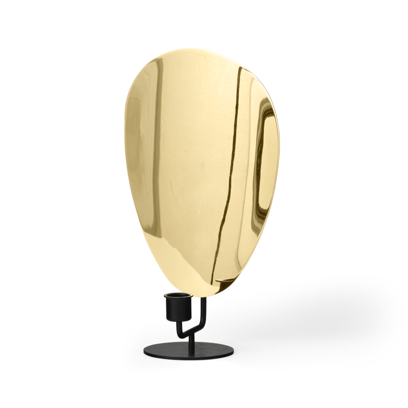 Flambeau Table Candle Holder - Audo Copenhagen - Candle Holders - Large - Black/Polished Brass - HORNE