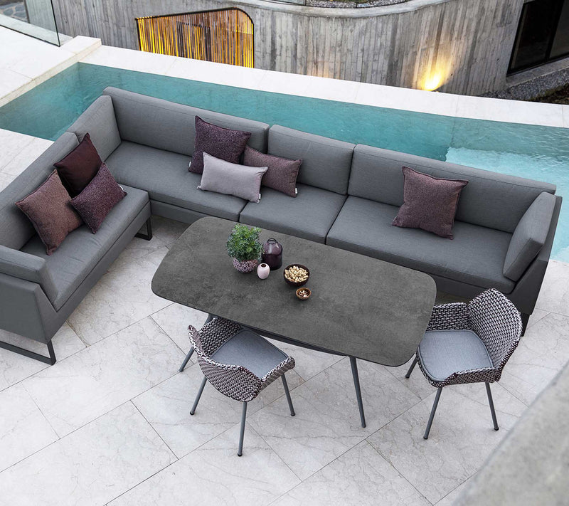 Flex 2 - Seater Sofa - Cane Line - Outdoor Furniture - Left Module - Grey - HORNE