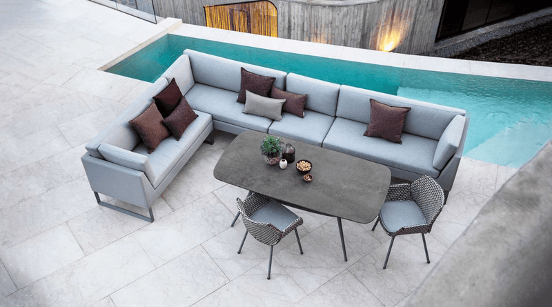 Flex 2 - Seater Sofa - Cane Line - Outdoor Furniture - Left Module - Grey - HORNE