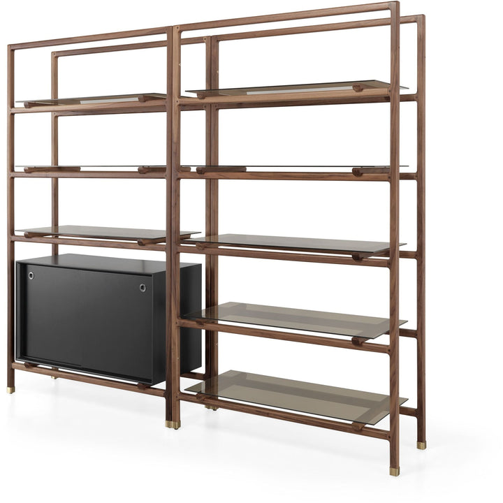 Float Bookshelf - Large - WeWOOD - Shelving - Walnut - With Cabinet - HORNE