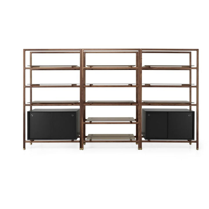 Float Bookshelf - Large - WeWOOD - Shelving - Walnut - With Cabinet - HORNE