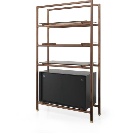 Float Bookshelf - Small - WeWOOD - Shelving - Walnut - With Cabinet - HORNE