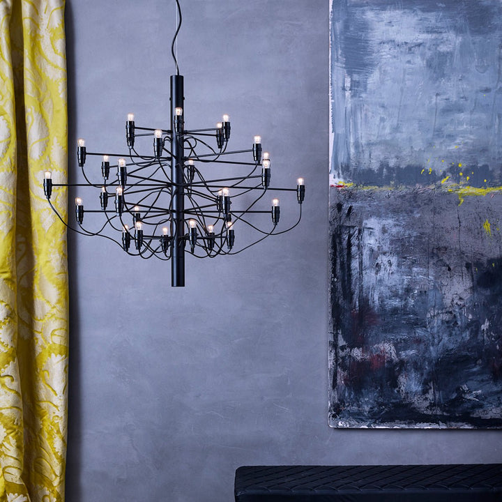 Flos 2097 Industrial Chandelier - Flos - Chandeliers - 50 Bulb - Matte Black - Not UL Certified - HORNE