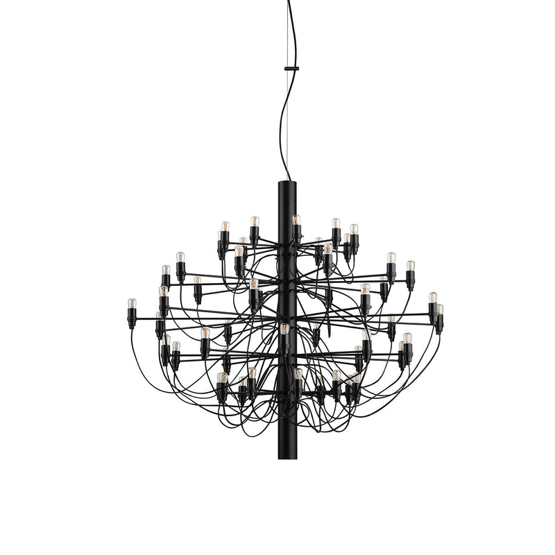 Flos 2097 Industrial Chandelier - Flos - Chandeliers - 50 Bulb - Matte Black - Not UL Certified - HORNE