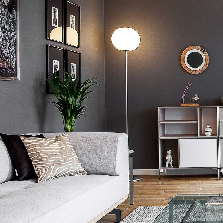 Flos Glo - Ball Dimmable Floor Lamp - Medium/F2 - Flos - Floor Lamps - Matte Black - F2: 68.89" - HORNE