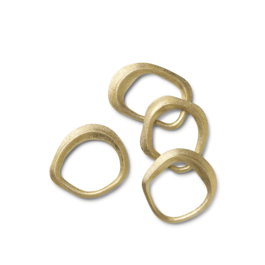 Flow Napkin Rings - Set of 4 - Ferm Living - Kitchen Tools - Brass - HORNE