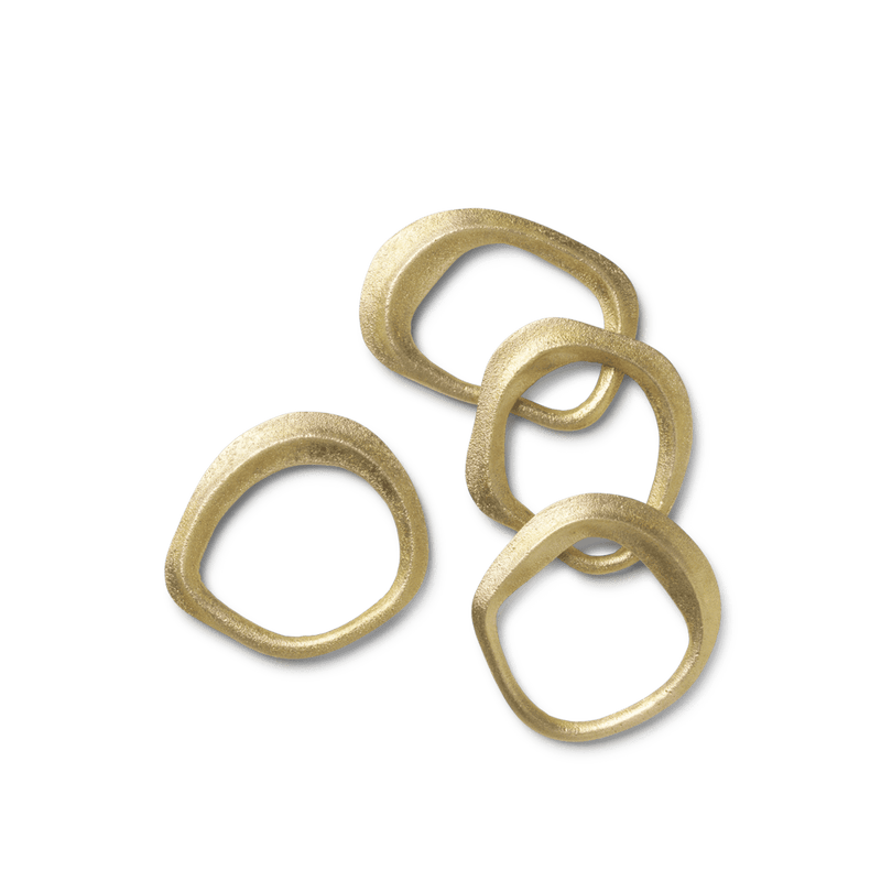 Flow Napkin Rings - Set of 4 - Ferm Living - Kitchen Tools - Brass - HORNE