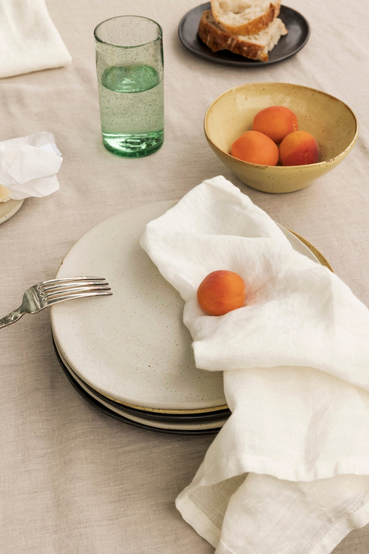 Flow Plate - Large - Ferm Living - Dinnerware - Yellow speckle - HORNE
