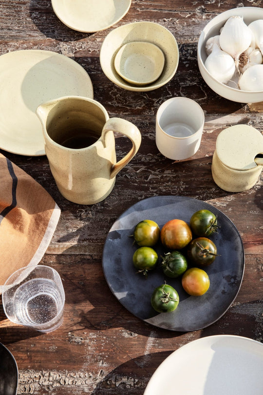 Flow Plate - Small - Ferm Living - Dinnerware - Yellow speckle - HORNE