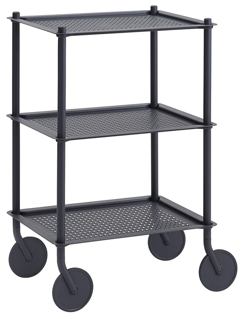 Flow Trolley - 3 Layer - Muuto - Trolleys + Carts - Blue - Grey - HORNE