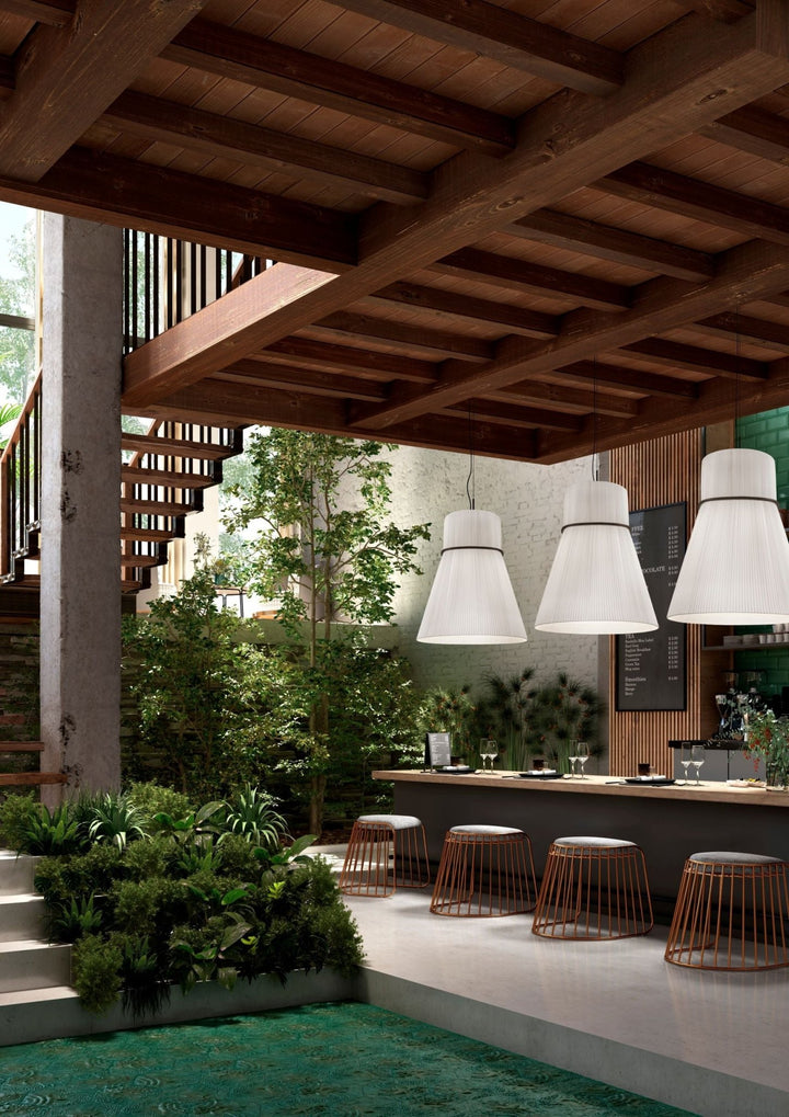Folie S/70 Pendant Light - Bover - Pendants - Black Frame/ White Shade - HORNE